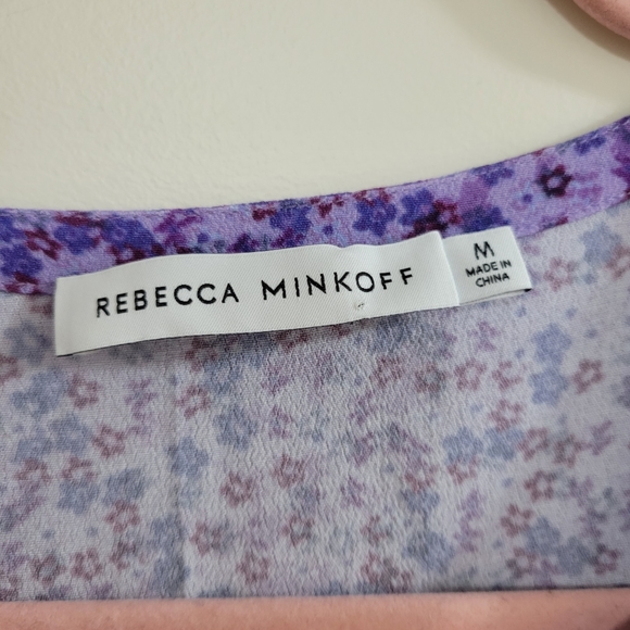 Rebecca Minkoff Esme dress long sleeve midi floral purple M - Picture 4 of 7